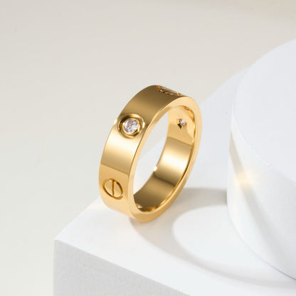 [LOXURA]LOVE 4MM 1 DIAMOND RING