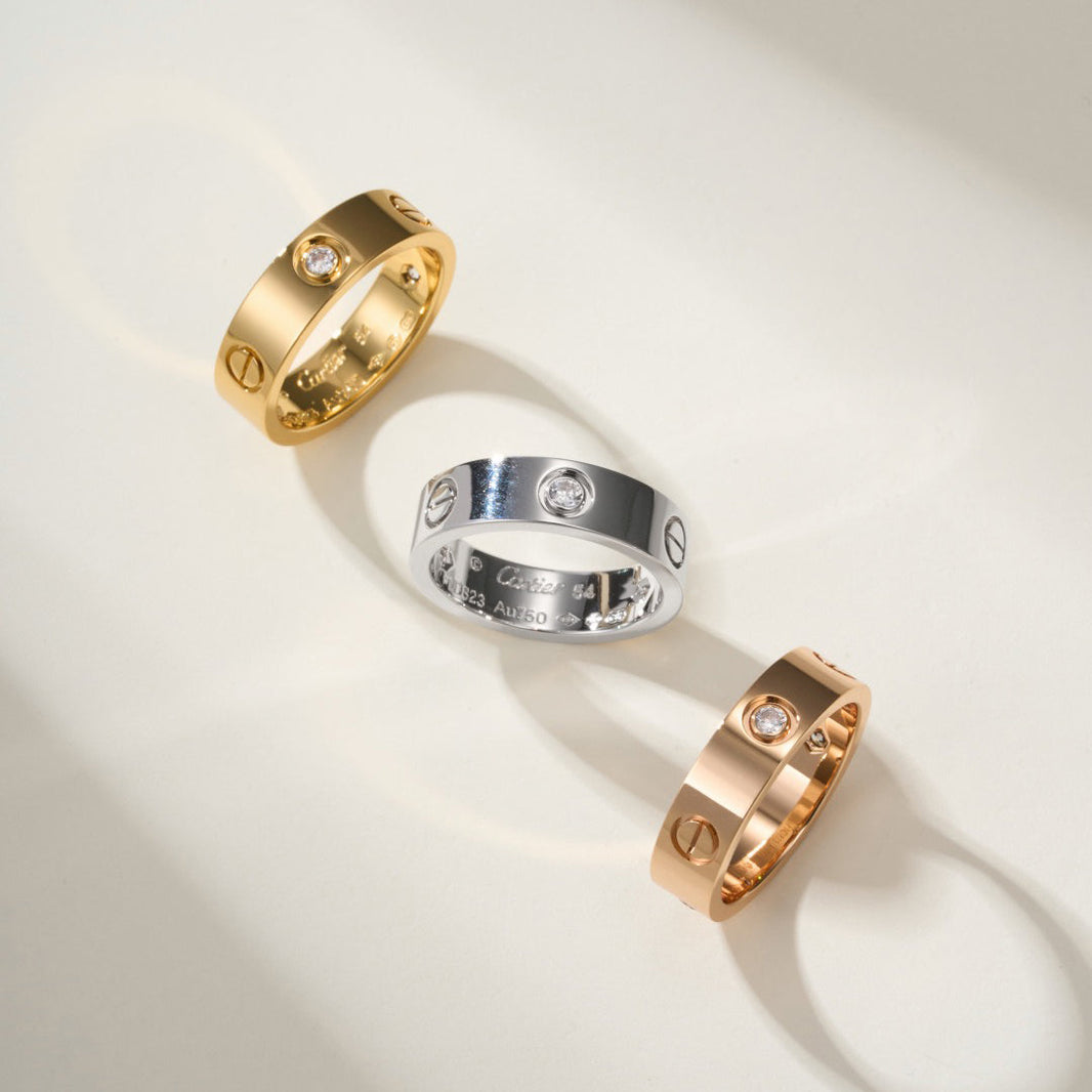 [LOXURA]LOVE 4MM 1 DIAMOND RING