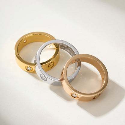 [LOXURA]LOVE 4MM 1 DIAMOND RING