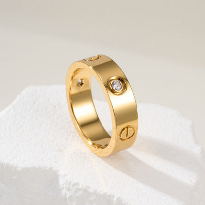 [LOXURA]LOVE 4MM 1 DIAMOND RING