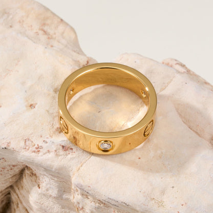 [LOXURA]LOVE 4MM 1 DIAMOND RING