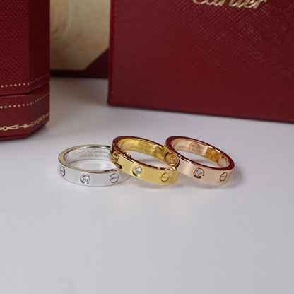 [LOXURA]LOVE 4MM 1 DIAMOND RING