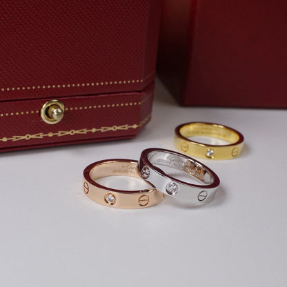 [LOXURA]LOVE 4MM 1 DIAMOND RING