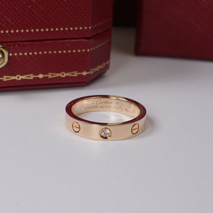 [LOXURA]LOVE 4MM 1 DIAMOND RING