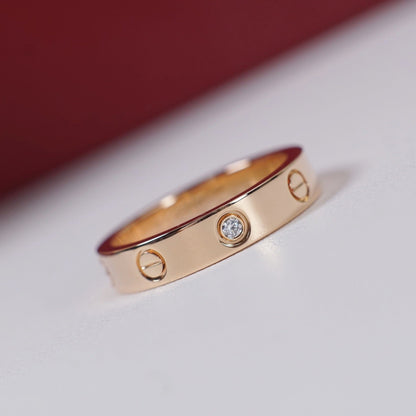 [LOXURA]LOVE 4MM 1 DIAMOND RING