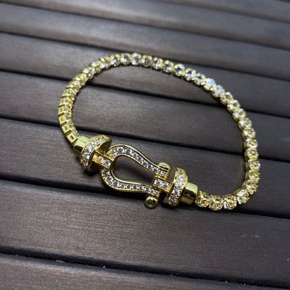 [LOXURA]FORCE  HORSESHOE  DIAMOND TENNIS BRACELET