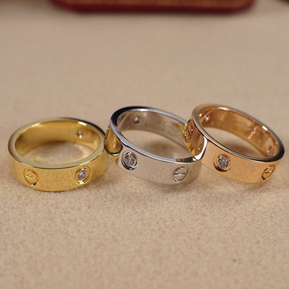 [LOXURA]LOVE 5.5MM 3 DIAMOND RING