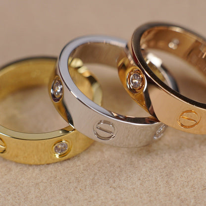 [LOXURA]LOVE 5.5MM 3 DIAMOND RING