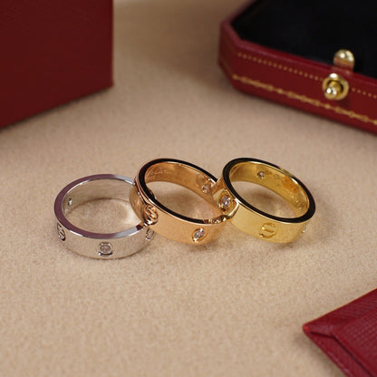 [LOXURA]LOVE 5.5MM 3 DIAMOND RING