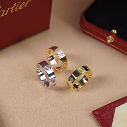 [LOXURA]LOVE 5.5MM 3 DIAMOND RING