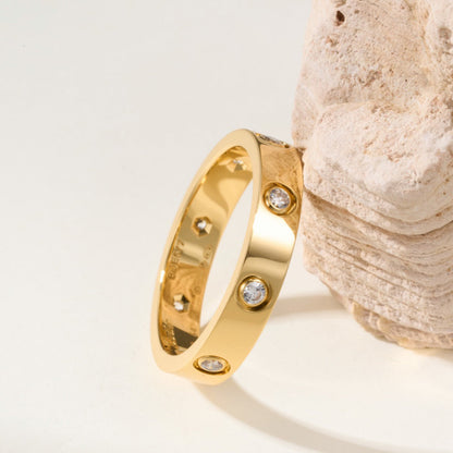 [LOXURA]LOVE 4MM 8 DIAMOND RING
