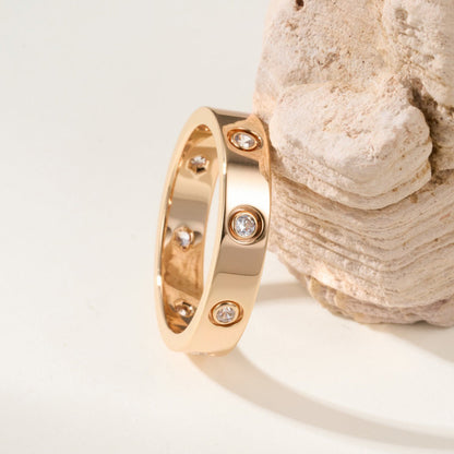 [LOXURA]LOVE 4MM 8 DIAMOND RING