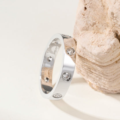 [LOXURA]LOVE 4MM 8 DIAMOND RING