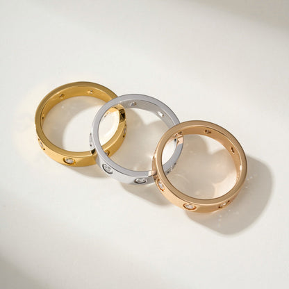 [LOXURA]LOVE 4MM 8 DIAMOND RING