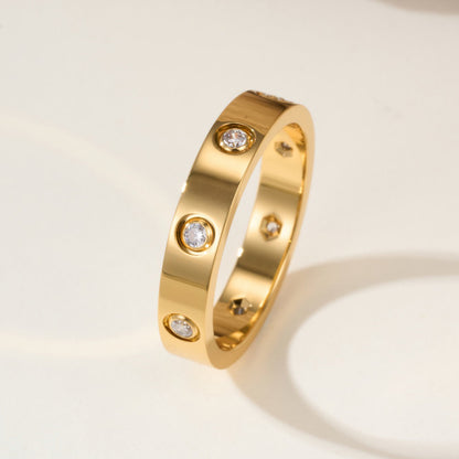 [LOXURA]LOVE 4MM 8 DIAMOND RING