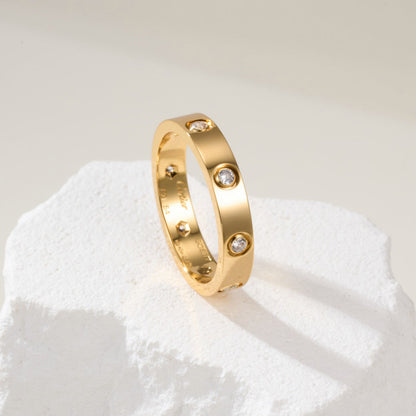 [LOXURA]LOVE 4MM 8 DIAMOND RING