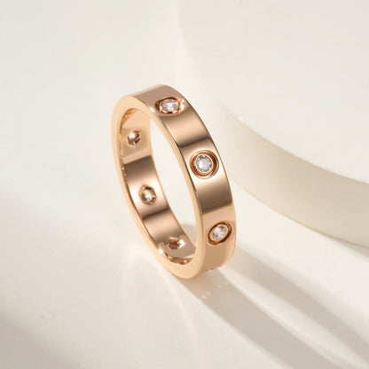 [LOXURA]LOVE 4MM 8 DIAMOND RING