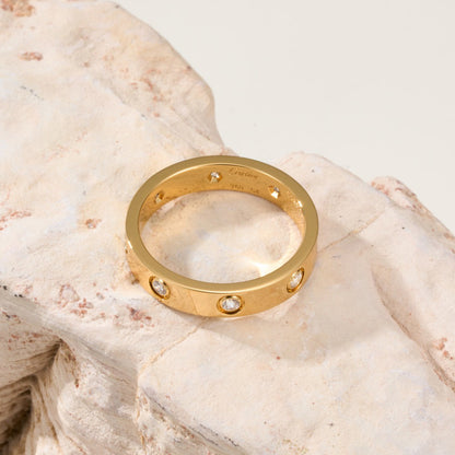 [LOXURA]LOVE 4MM 8 DIAMOND RING