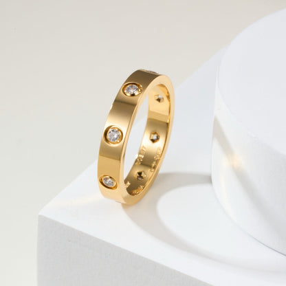 [LOXURA]LOVE 4MM 8 DIAMOND RING