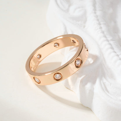 [LOXURA]LOVE 4MM 8 DIAMOND RING