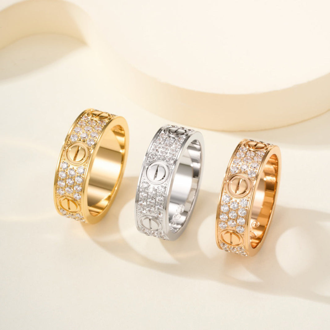 [LOXURA]LOVE RING 5.5MM DIAMONDS PAVED