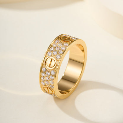 [LOXURA]LOVE RING 5.5MM DIAMONDS PAVED