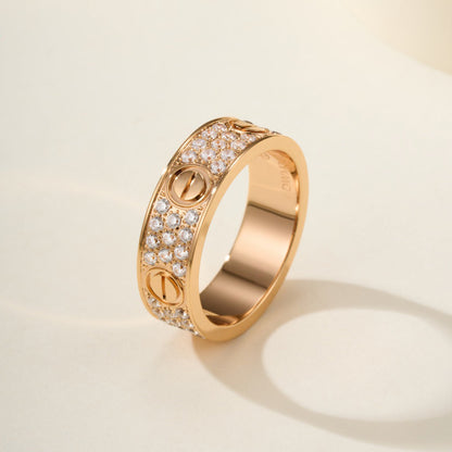 [LOXURA]LOVE RING 5.5MM DIAMONDS PAVED