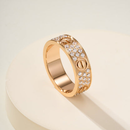 [LOXURA]LOVE RING 5.5MM DIAMONDS PAVED