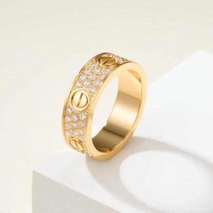 [LOXURA]LOVE RING 5.5MM DIAMONDS PAVED