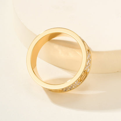 [LOXURA]LOVE RING 5.5MM DIAMONDS PAVED