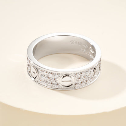 [LOXURA]LOVE RING 5.5MM DIAMONDS PAVED