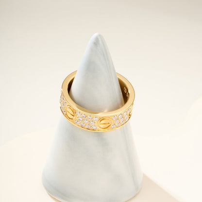 [LOXURA]LOVE RING 5.5MM DIAMONDS PAVED
