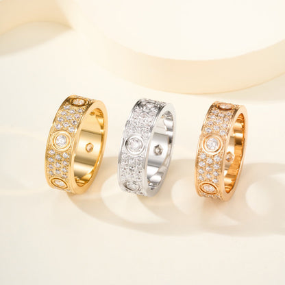 [LOXURA]LOVE 5.5MM FULL-PAVE 6-DIAMOND RING