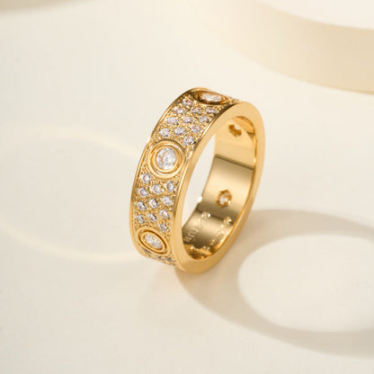 [LOXURA]LOVE 5.5MM FULL-PAVE 6-DIAMOND RING