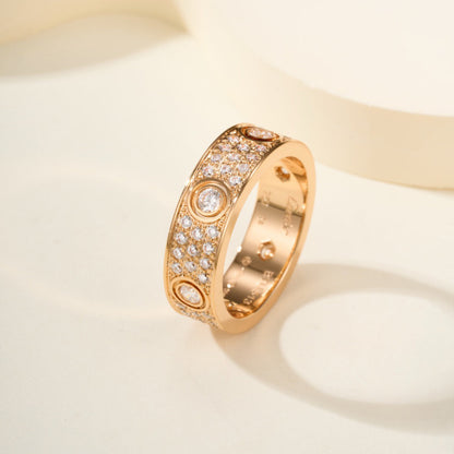 [LOXURA]LOVE 5.5MM FULL-PAVE 6-DIAMOND RING