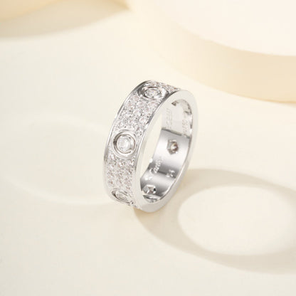 [LOXURA]LOVE 5.5MM FULL-PAVE 6-DIAMOND RING