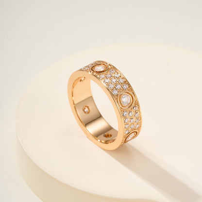 [LOXURA]LOVE 5.5MM FULL-PAVE 6-DIAMOND RING
