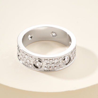 [LOXURA]LOVE 5.5MM FULL-PAVE 6-DIAMOND RING
