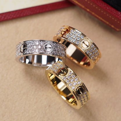 [LOXURA]LOVE RING 5.5MM DIAMONDS PAVED