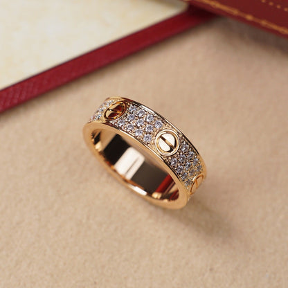 [LOXURA]LOVE RING 5.5MM DIAMONDS PAVED