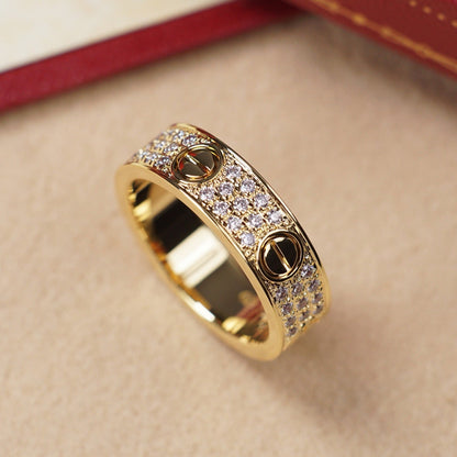 [LOXURA]LOVE RING 5.5MM DIAMONDS PAVED