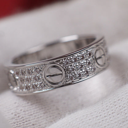 [LOXURA]LOVE RING 5.5MM DIAMONDS PAVED
