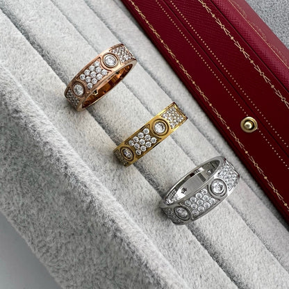 [LOXURA]LOVE 5.5MM FULL-PAVE 6-DIAMOND RING