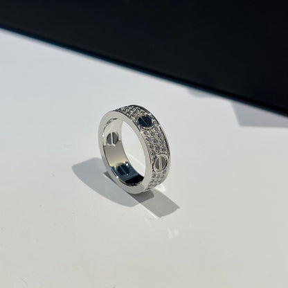 [LOXURA]LOVE RING 5.5MM DIAMONDS PAVED CERAMIC