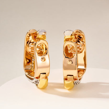 [LOXURA]TRINITY HALF DIAMOND  CUSHION EARRINGS
