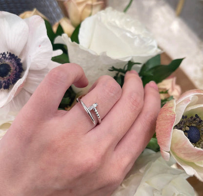 [LOXURA]JUSTE 1.8MM HALF DIAMOND RING
