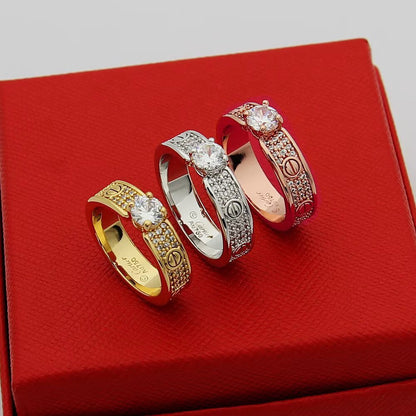 [LOXURA]LOVE RING 3.6MM 1 BIG DIAMOND FULL DIAMOND