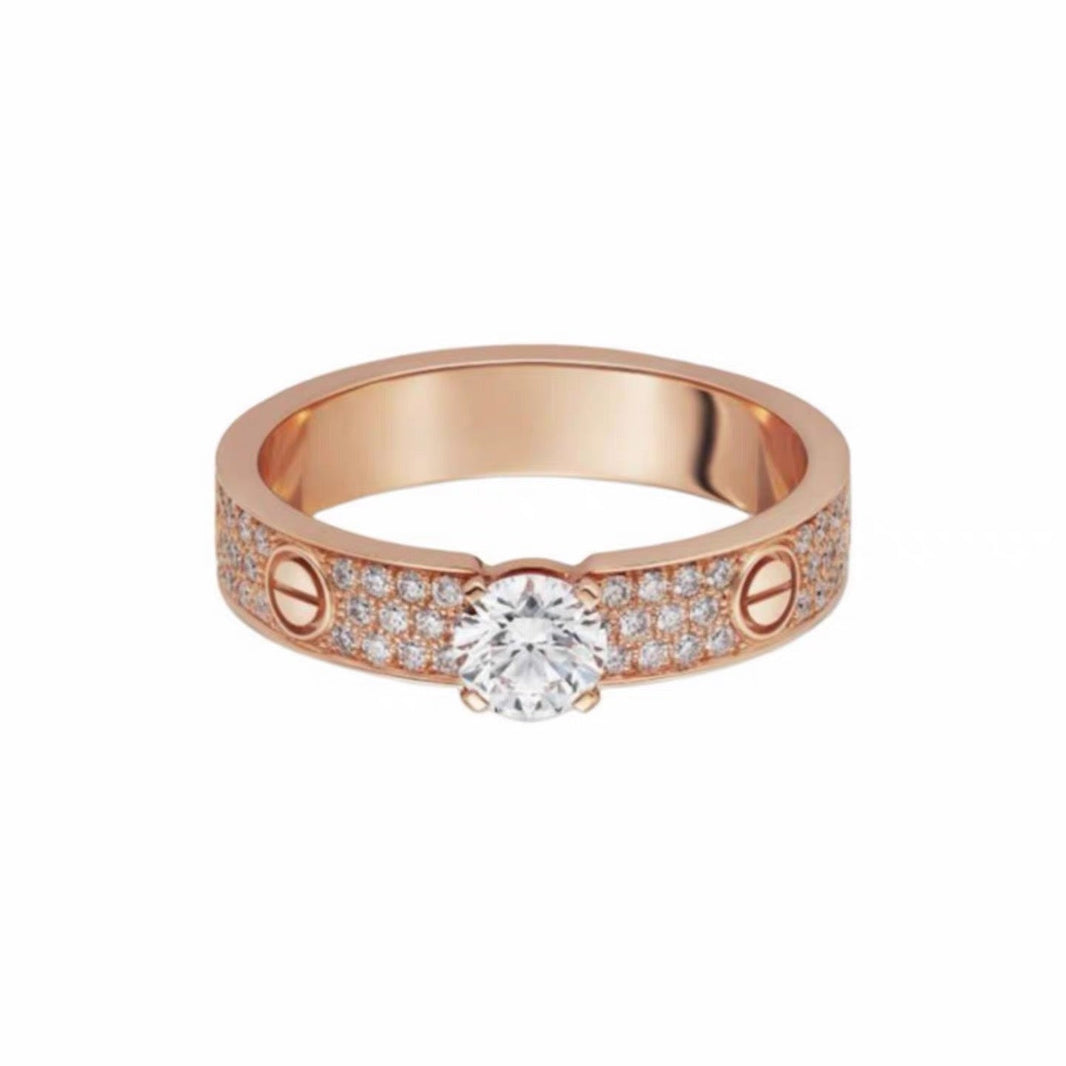 [LOXURA]LOVE RING 3.6MM 1 BIG DIAMOND FULL DIAMOND