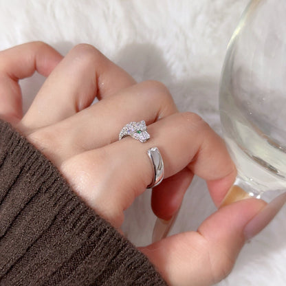 [LOXURA]PANTHERE HALF DIAMOND SMALL RING