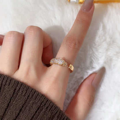 [LOXURA]PANTHERE HALF DIAMOND SMALL RING